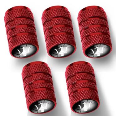 Imagem de 5 peças de tampas de haste de válvula de pneu, tampa de válvula protetora de pneu de metal, para Maserati Quattroporte, Ghibli, Levante todos os modelos, tampa de roda, peças de pneu de carro