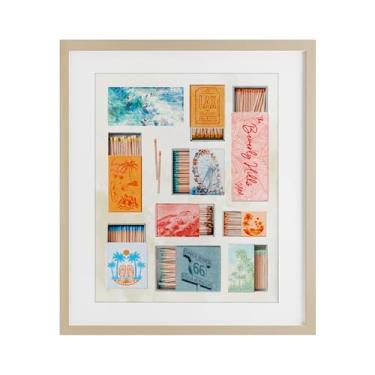 Imagem de Stupell Industries California Beach Matchboxes Impressão emoldurada de bétula sob vidro, design de Ziwei Li, 21 x 17