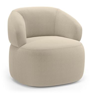 Imagem de Poltrona Orgânica Giratória Living Glee Bouclê Bege - Abmaza