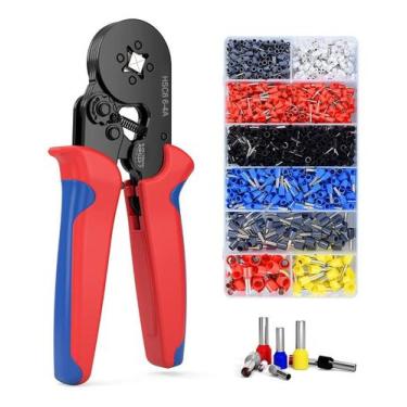 Imagem de Kit Alicate Crimpar Fio com 1200 Terminais Ilhós 0,25-10mm² - Vedo
