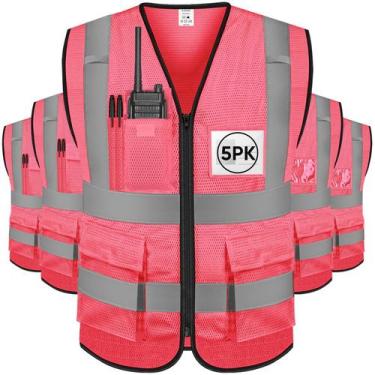 Imagem de Colete de segurança reflexivo TICONN High Visibility Class II rosa