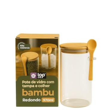 Imagem de Pote de Vidro Hermético com Tampa, Redondo, Transparente, 970ml, para Armazenamento de Alimentos e Temperos, Apto para Micro-ondas e Lava-louças