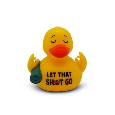 Imagem de GOOFBALLS Pato de borracha engraçado - Pato decorativo hilário para banheiro, mesa ou presente de mordaça - colecionável peculiar com citação sarcástica - ótimo presente para adultos, colegas de