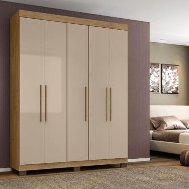 Imagem de Guarda-roupa Portugal 5 Portas 4 Gavetas Amêndoa Off White