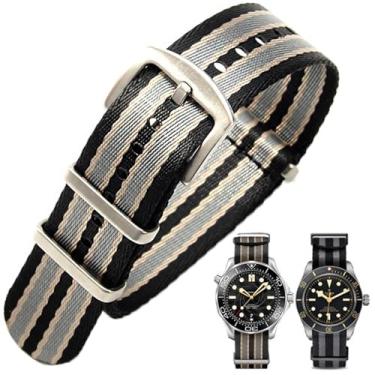 Imagem de Aoeiwv Pulseira de relógio de nylon balístico militar de 20 mm, 22 mm, com fivela pesada, macia, durável, impermeável, pulseira de reposição de nylon premium para homens e mulheres