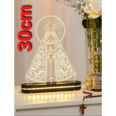 Imagem de Luminária 3d Led Nossa Senhora Aparecida 30cm - By Hands