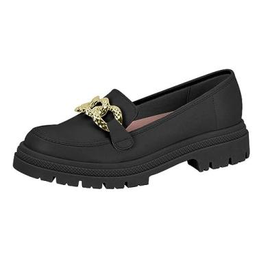 Imagem de Mocassim Fem Moleca Loafer Tratorado Napa Preto 5775.101 Tamanho:37;Cor:Preto