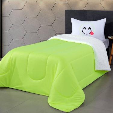 Imagem de Coberdrom Edredom Solteiro Fluorescente Porta Bordado - Verde