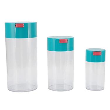 Imagem de Conjunto de jarras herméticas transparentes 2100ml 1100ml 400ml, latas de armazenamento a vácuo de plástico para frutas secas, café, chá