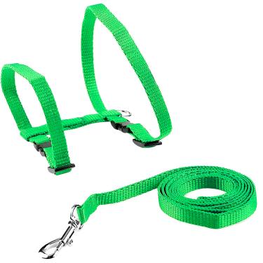 Imagem de Coleira Guia Peitoral para Gato Regulável Pet Passeio Cor:Verde