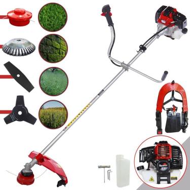 Imagem de Roçadeira Com Sistema Anti-Vibração À Gasolina RT43-L 2T 43cc 1,7HP de Alta Performance Com Carretel e Faca 3 Pontas + EXTRA Faca 2 Pontas e Escova