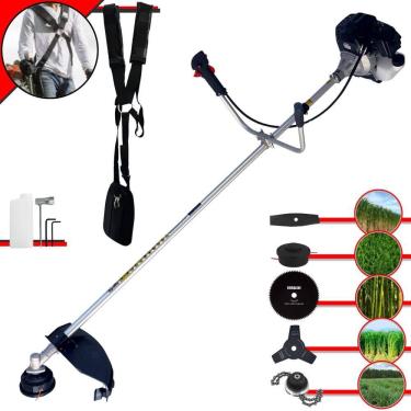 Imagem de Roçadeira Com Sistema Antivibração Toyama RT43LB25A À Gasolina 43cc 10000rpm 1,7HP de Potência Com Kit 3 Lâminas de Corte, Trimmer e Carretel de Nylon
