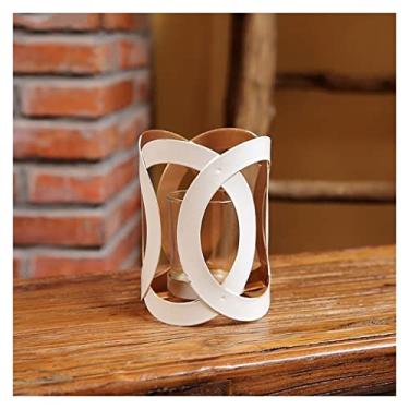 Imagem de Castiçal de ferro forjado para casa castiçal de arte romântica castiçal presente de aniversário decoração de casamento castiçais (tamanho: 1) ()