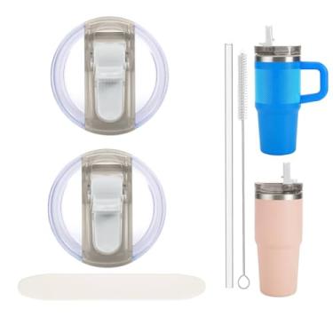 Imagem de Copo de substituição à prova de vazamento de 2 peças com canudo - adequado para Stanley ProTour Quencher e Quencher H2.0 copo de 397 g (2 neblina, 400 ml)