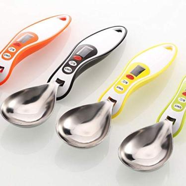 Imagem de Balanças de cozinha LCD Colher de medição digital para sopa de sal café em pó g/ml/oz C63B escritório portátil