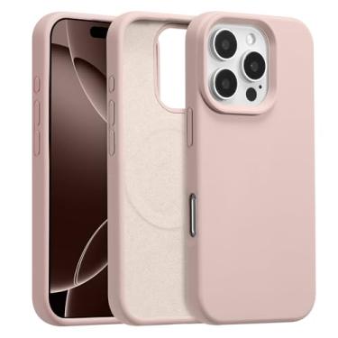 Imagem de UCASONG Capa magnética para iPhone 16E de 6,1 polegadas, capa de silicone líquido premium, [compatível com Magsafe] [forro de microfibra macio antiarranhões], capa de telefone fina e à prova de choque