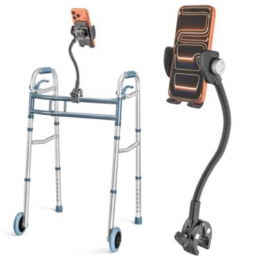 Imagem de Wukanleng Suporte de telefone Walker [super durável] Grampo de suporte de telefone longo pescoço de ganso para andador de rolos, andadores leves, andadores para idosos, adequado para iPhone 17 16 de 4