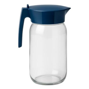 Imagem de Jarras de Vidro com Tampa Click – 1 Litro Suqueira Jarra para Suco(1JARRA AZUL)