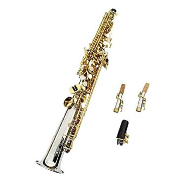 Imagem de Saxofone profissional prata B plano japonês esculpido à mão instrumento de artesanato saxofone