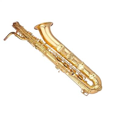 Imagem de Barítono profissional E saxofone plano latão saxofone instrumentos musicais de sopro com bocal e estojo (cor: 01)