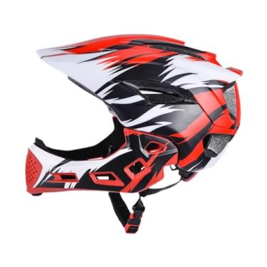 Imagem de rockible Capacete de bicicleta infantil, respirável, destacável, moderno, capacete para meninos e meninas, para esportes ao ar livre, skate, Vermelho Branco Preto