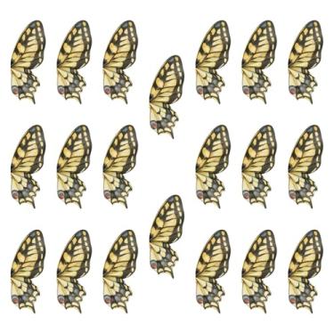Imagem de shamjina 20 peças papéis de embrulho de buquê de flores artesanato faça você mesmo 22,05 polega x 19,69 polega decoração formato de borboleta envoltório, Amarelo