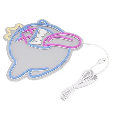 Imagem de Phefop Sinal de Néon Fantasma, Luz LED Regulável Montada na Parede USB para o Halloween, Perfeito para Sala de Jogos e Decoração de Bar
