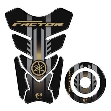 Imagem de Kit Adesivo Protetor Tanque E Bocal Moto Yamaha Factor 2023-2024 Cor Preto