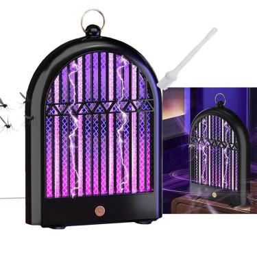 Imagem de Luminaria Repelente Armadilha Mata Inseto Mosquito Mosca Luz Ultravioleta Choque Usb Portatil Afastas Bichos Gancho