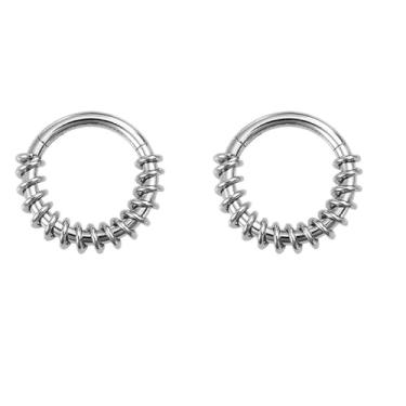 Imagem de Niaspi Argola de nariz punk de aço inoxidável 316L para mulheres e homens, pequenos anéis de septo articulados, minimalistas, tragus, hélice, cartilagem, argola, joia de piercing de narina (8 mm)