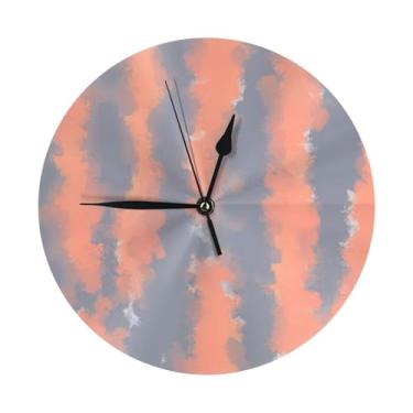 Imagem de ZERAOKE Tie-Dyed - Relógio de parede redondo moderno - silencioso sem tique-taque operado por bateria, decoração de mesa ou parede para sala de estar, quarto, escritório.