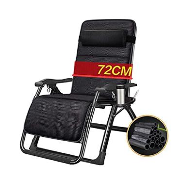Imagem de YYBOES Cadeira reclinável de jardim, reclinável dobrável, super largura 67/72 cm, espreguiçadeira, espreguiçadeira, cama de alumínio, pernas de aço quadradas ao ar livre, para praia, pátio, jardim