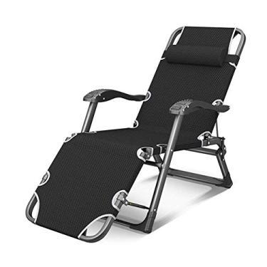 Imagem de Cadeira de acampamento Sunlounger, poltrona reclinável de gravidade zero, cadeira dobrável para almoço, cadeiras de praia para varanda doméstica, com encosto de cabeça, cadeira reclinável ao ar livre