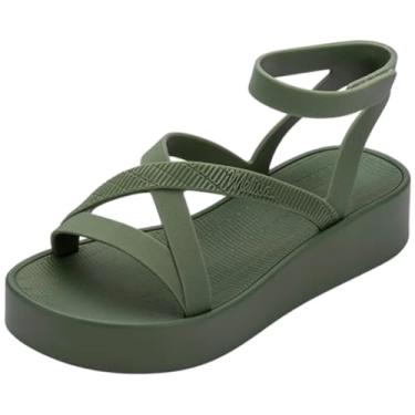 Imagem de Sandalia Feminina Anabela Baixa Ajustável Moderna Melissa