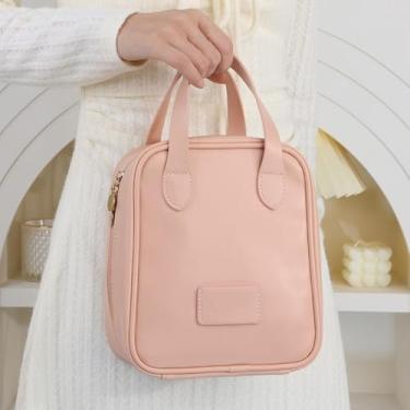 Imagem de Necessaire Feminina Impermeável Bolsa de Maquiagem Portátil – Organizador de Cosméticos para Viagem e Uso Diário(12435.8-Rosa)