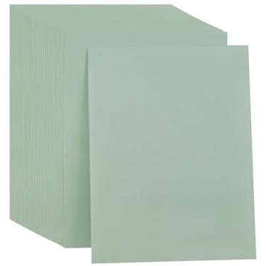 Imagem de 35 folhas de cartolina verde sálvia 21 x 28 cm, papel boêmio, 250 g/m², papel grosso para fazer cartões, scrapbook, artesanato UAP31SG35