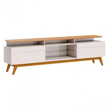 Imagem de Rack Classic +2g 2.2 Off White Com Nature - Imcal Móveis