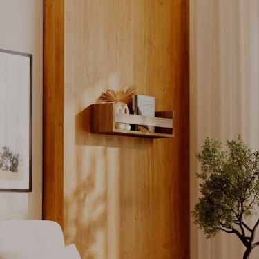 Imagem de Prateleira Porta Livro Freijó 70 X 12cm Suporte Invisivel