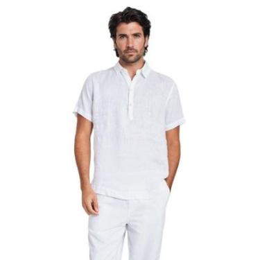 Imagem de Bata Manga Curta Cambraia Puro Linho Reserva-Masculino