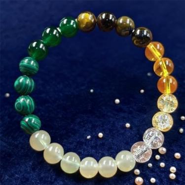 Imagem de Pulseiras elásticas femininas com contas para atração de dinheiro com várias pedras preciosas feitas à mão com contas de cristal natural, One Size, Pedra, Sem Pedra Preciosa