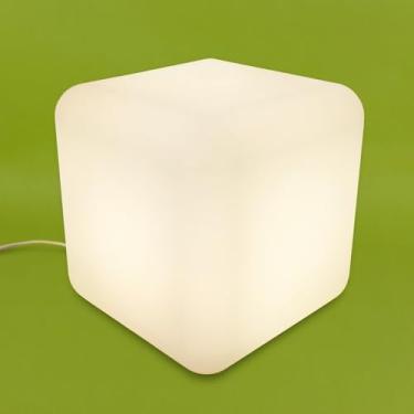 Imagem de Luminária Puff Cubo de Luz Arredondado Bivolt – Assento Iluminado Decorativo para Sala, Varanda e Área Externa
