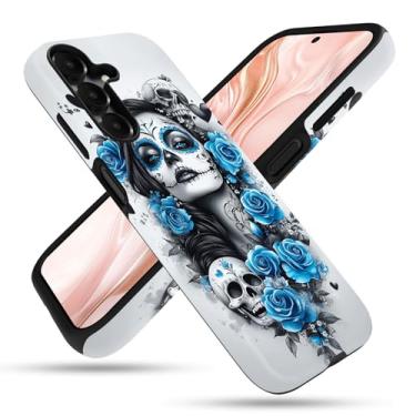 Imagem de FGDRFGRW Capa projetada para Samsung Galaxy A16 5G, 2 camadas TPU + PC, capa protetora à prova de choque – Dia dos Mortos Sugar Skull Mulheres