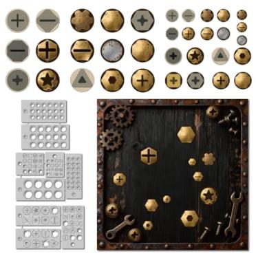 Imagem de DELORIGIN Capa de rosca para decoração de metal, tampa de unha, fabricação de cartões, matrizes de corte de aço carbono, faça você mesmo, recortes de recortes, estêncil, modelo de gravação de papel