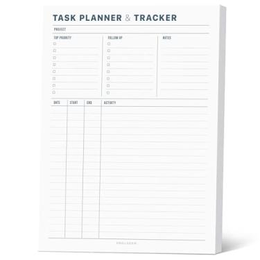 Imagem de Agenda de tarefas e rastreador 21 x 27 cm, bloco de notas para 70 folhas – Organizador de projetos com registro de tempo, prioridade máxima, acompanhamento – bloco de notas para casa e escritório