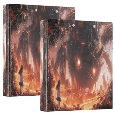 Imagem de Fichário de prancheta Animation MEC Battle, pacote com 2, resistente, 5 cm, 3 anéis, 27 x 31,5 cm, pasta com 3 furos