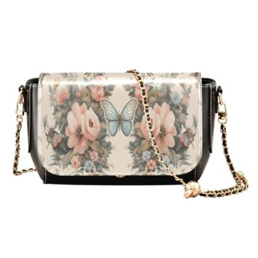 Imagem de GAIGEO Lindas bolsas transversais de couro joaninha vermelha, bolsas transversais para mulheres médias, Vento vintage Dragonfly Palace, One Size