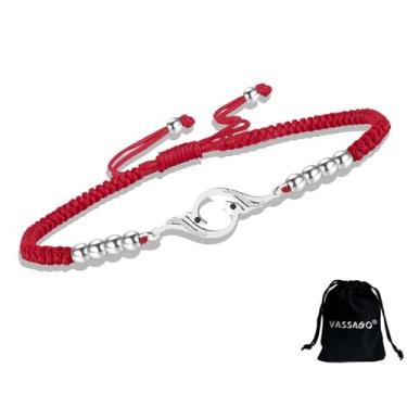 Imagem de VASSAGO Pulseira Rise From the Ashes Phoenix de aço inoxidável, pingente de pássaro de fogo, deslizante, ajustável, corda trançada, símbolo da sorte e renovação, presente de aniversário para mulheres