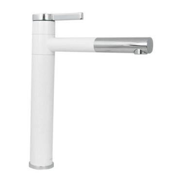 Imagem de Torneira Lavatório Monocomando Bica Alta Móvel - Branco Inox - Kokay