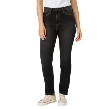 Imagem de Calça Jeans Feminina Dudalina Reta Preta Médio - 180237-Feminino