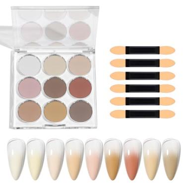 Imagem de Pigmentos para Unhas em Pó | Glitter com Acabamento de Espelho Mágico,9 Cores - Pó com Glitter -Íris e Degradê Artístico para Decoração de Unhas DIY em Ocasiões Festivas como Páscoa Halloween e